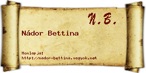 Nádor Bettina névjegykártya